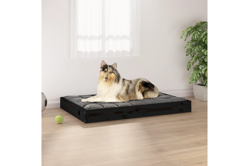 beBasic Hundeseng svart 91,5x64x9 cm heltre furu - Svart - Hundemøbler - Hundekurv & hundeseng