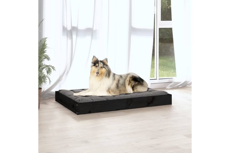 beBasic Hundeseng svart 91,5x64x9 cm heltre furu - Svart - Hundekurv & hundeseng - Hundemøbler