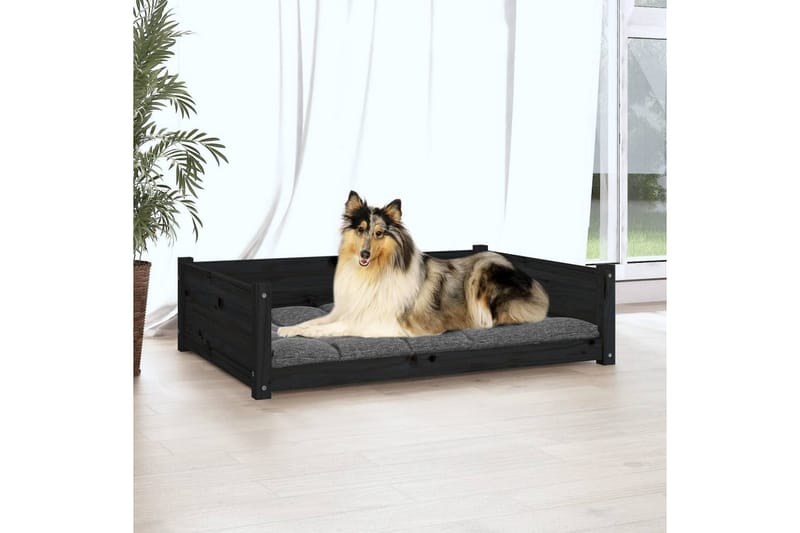 beBasic Hundeseng svart 95,5x65,5x28 cm heltre furu - Svart - Hundemøbler - Hundekurv & hundeseng