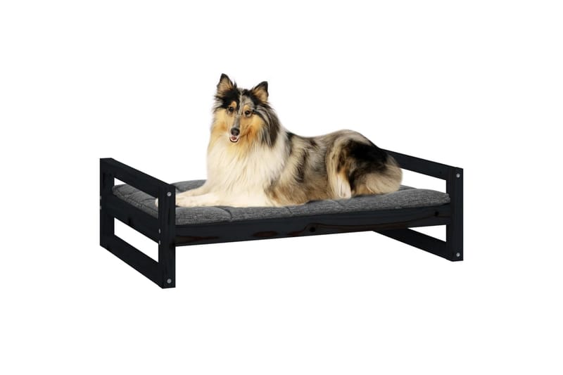 beBasic Hundeseng svart 95,5x65,5x28 cm heltre furu - Svart - Hundekurv & hundeseng - Hundemøbler
