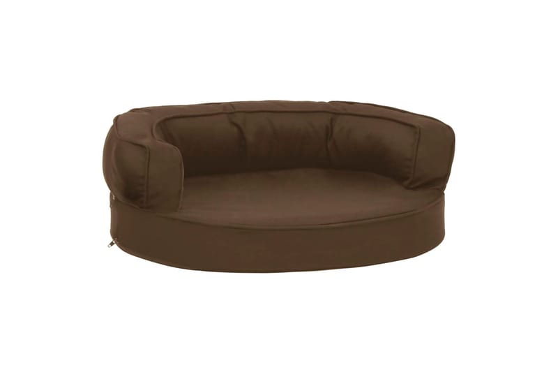 Ergonomisk hundeseng med linutseende 60x42 cm brun - Brun - Sport & fritid - Til dyrene - For hund - Hundemøbler - Hundekurv & hundeseng