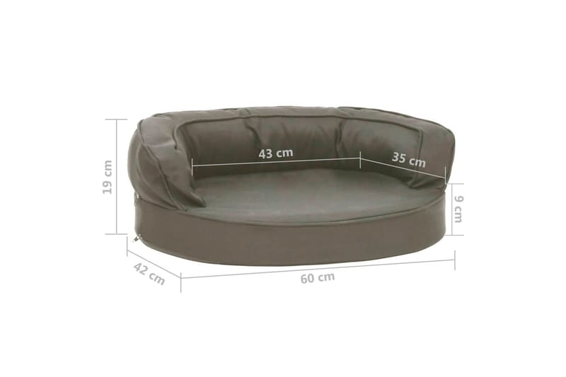 Ergonomisk hundeseng med linutseende 60x42 cm mørkegrå - Grå - Sport & fritid - Til dyrene - For hund - Hundemøbler - Hundekurv & hundeseng