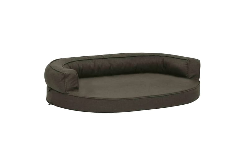 Ergonomisk hundeseng med linutseende 75x53 cm mørkegrå - Grå - Sport & fritid - Til dyrene - For hund - Hundemøbler - Hundekurv & hundeseng