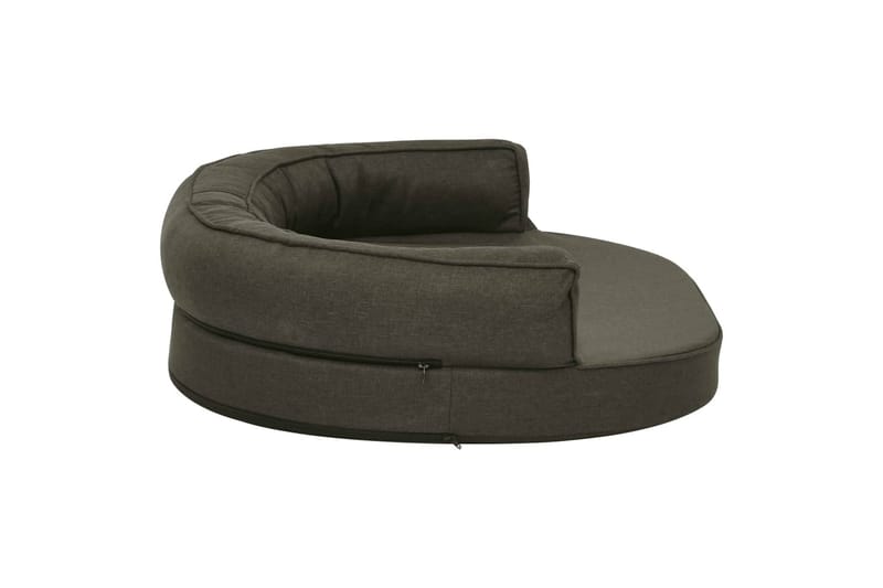 Ergonomisk hundeseng med linutseende 75x53 cm mørkegrå - Grå - Sport & fritid - Til dyrene - For hund - Hundemøbler - Hundekurv & hundeseng