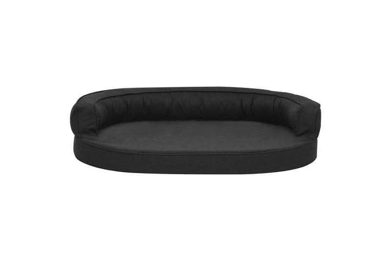 Ergonomisk hundeseng med linutseende 75x53 cm svart - Svart - Sport & fritid - Til dyrene - For hund - Hundemøbler - Hundekurv & hundeseng