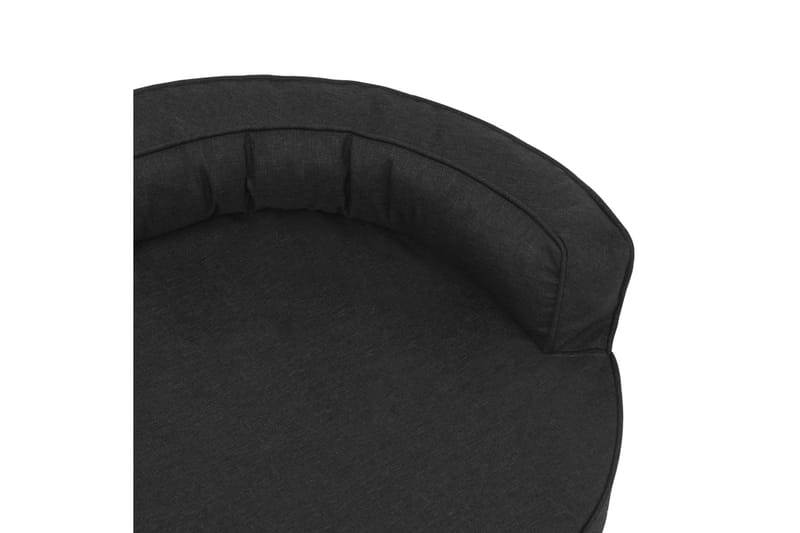Ergonomisk hundeseng med linutseende 75x53 cm svart - Svart - Sport & fritid - Til dyrene - For hund - Hundemøbler - Hundekurv & hundeseng
