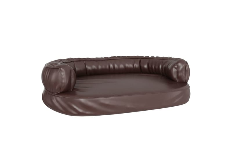 Ergonomisk hundeseng skum brun 88x65 cm kunstskinn - Brun - Sport & fritid - Til dyrene - For hund - Hundemøbler