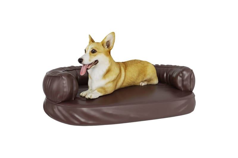 Ergonomisk hundeseng skum brun 88x65 cm kunstskinn - Brun - Sport & fritid - Til dyrene - For hund - Hundemøbler