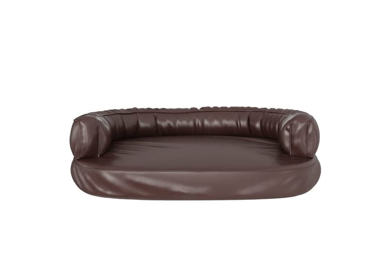 Ergonomisk hundeseng skum brun 88x65 cm kunstskinn - Brun - Sport & fritid - Til dyrene - For hund - Hundemøbler