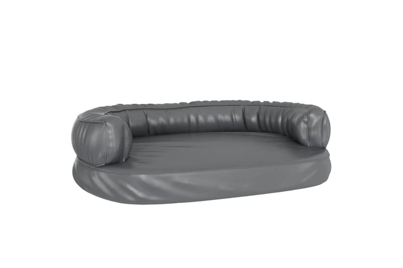 Ergonomisk hundeseng skum grå 75x53 cm kunstig skinn - Grå - Sport & fritid - Til dyrene - For hund - Hundemøbler