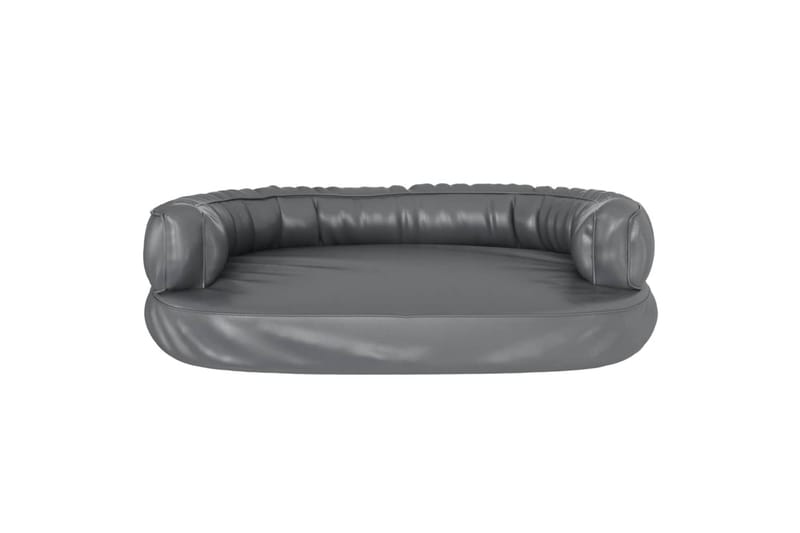 Ergonomisk hundeseng skum grå 75x53 cm kunstig skinn - Grå - Sport & fritid - Til dyrene - For hund - Hundemøbler