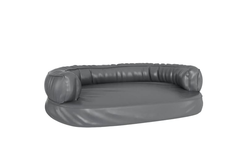 Ergonomisk hundeseng skum grå 88x65 cm kunstig skinn - Grå - Sport & fritid - Til dyrene - For hund - Hundemøbler