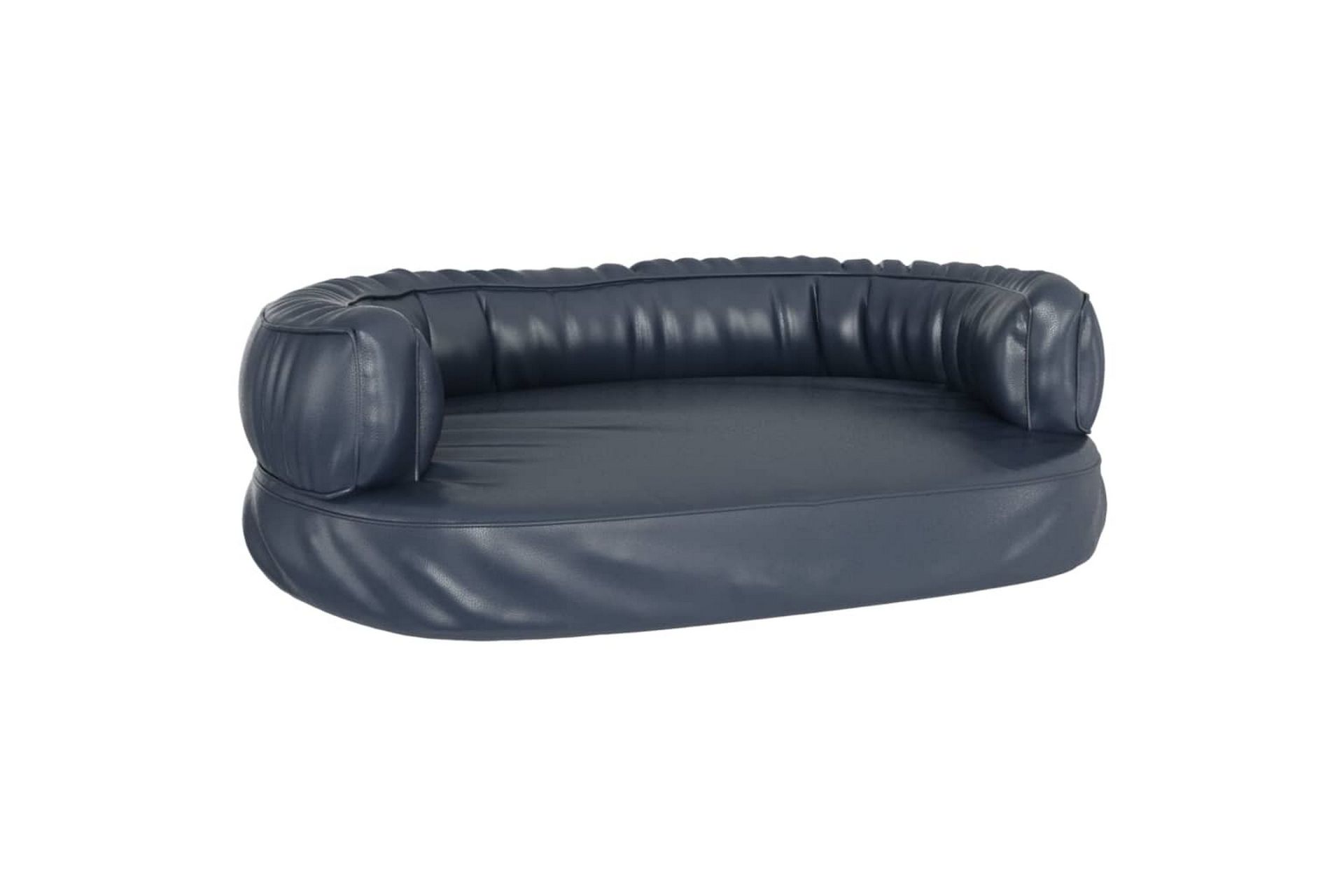 Ergonomisk hundeseng skum mørkeblå 60x42 cm kunstig skinn - Blå - Sport & fritid - Til dyrene - For hund - Hundemøbler