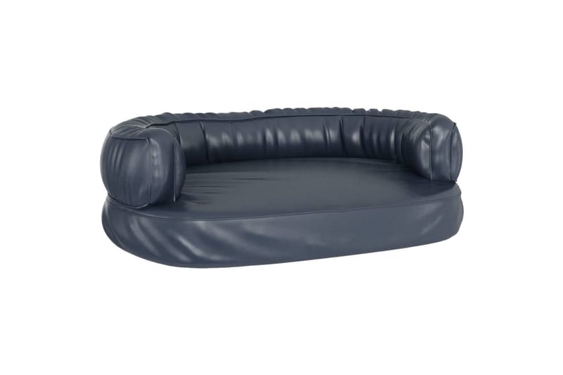 Ergonomisk hundeseng skum mørkeblå 60x42 cm kunstig skinn - Blå - Sport & fritid - Til dyrene - For hund - Hundemøbler