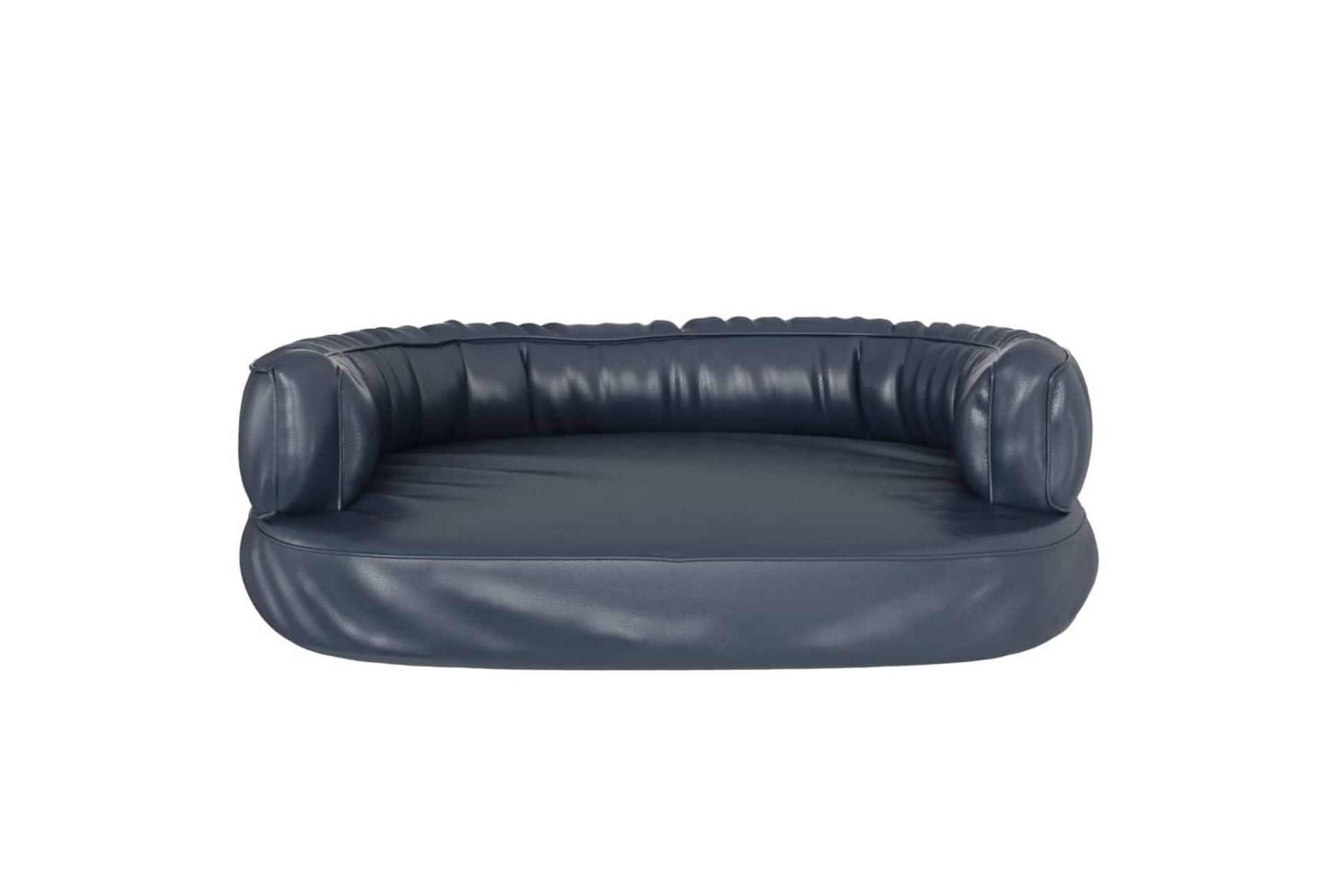 Ergonomisk hundeseng skum mørkeblå 60x42 cm kunstig skinn - Blå - Sport & fritid - Til dyrene - For hund - Hundemøbler