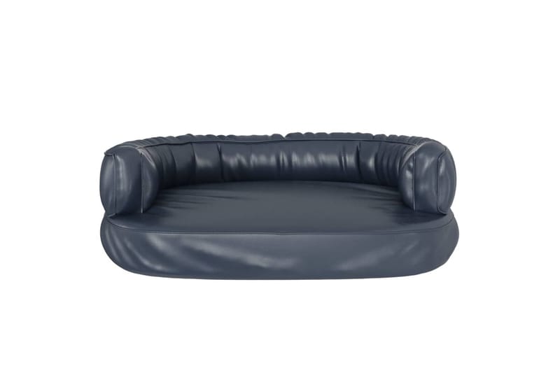 Ergonomisk hundeseng skum mørkeblå 60x42 cm kunstig skinn - Blå - Sport & fritid - Til dyrene - For hund - Hundemøbler
