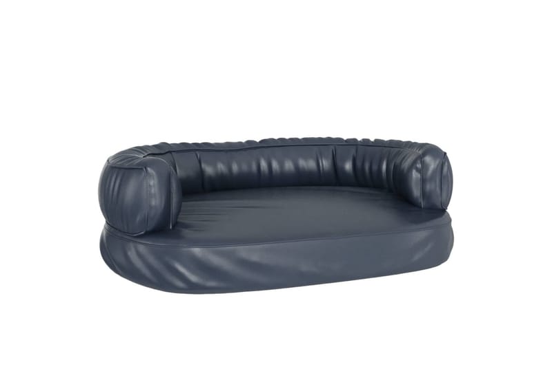 Ergonomisk hundeseng skum mørkeblå 75x53 cm kunstig skinn - Blå - Sport & fritid - Til dyrene - For hund - Hundemøbler
