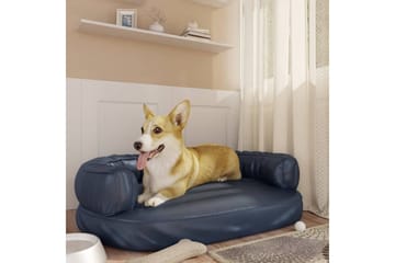 Ergonomisk hundeseng skum mørkeblå 88x65 cm kunstig skinn - Blå - Sport & fritid - Til dyrene - For hund - Hundemøbler