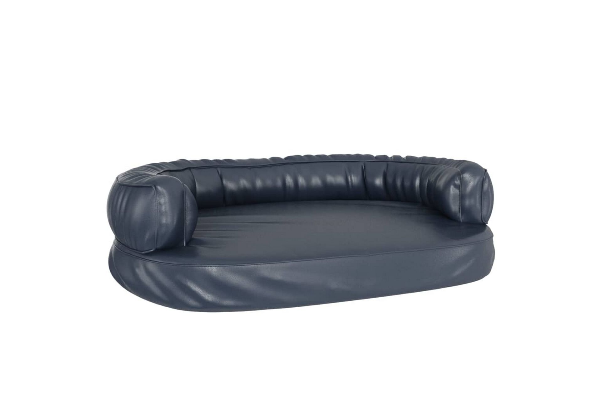 Ergonomisk hundeseng skum mørkeblå 88x65 cm kunstig skinn - Blå - Sport & fritid - Til dyrene - For hund - Hundemøbler