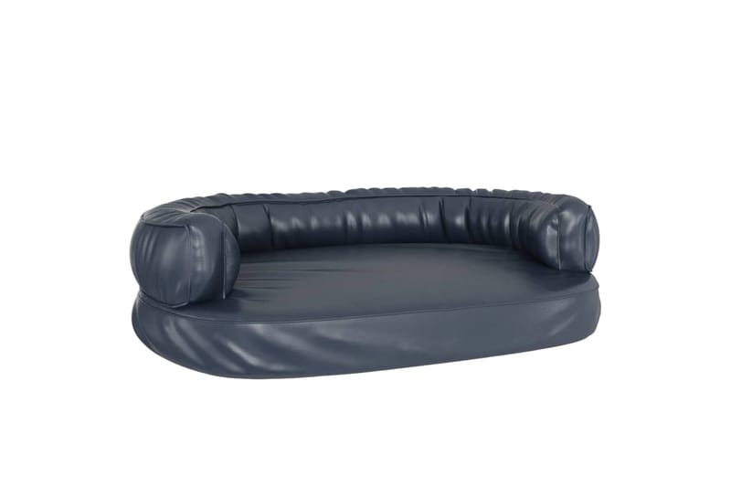 Ergonomisk hundeseng skum mørkeblå 88x65 cm kunstig skinn - Blå - Sport & fritid - Til dyrene - For hund - Hundemøbler
