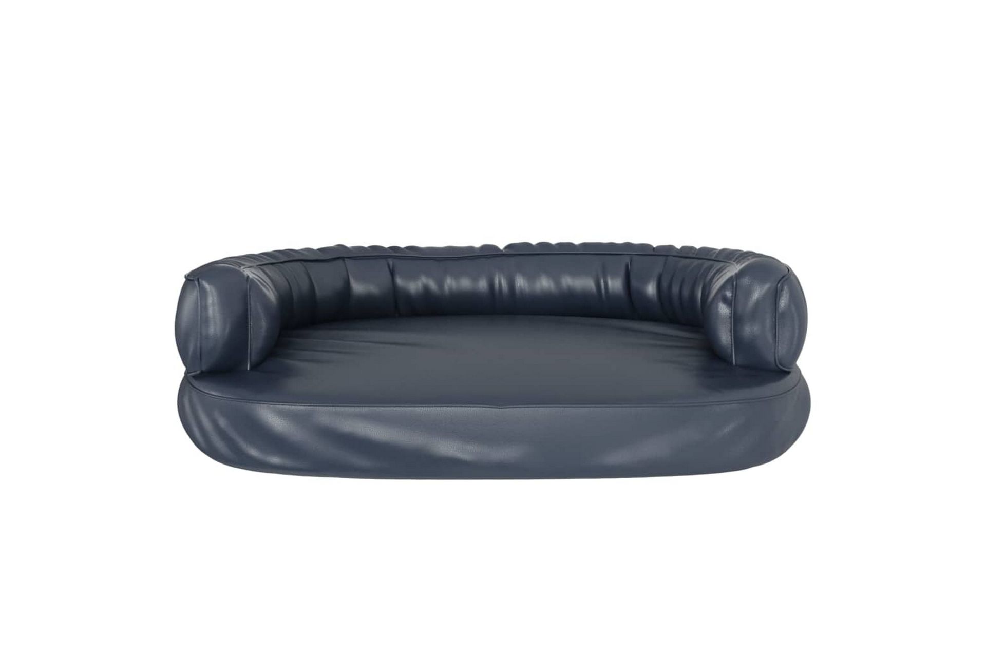Ergonomisk hundeseng skum mørkeblå 88x65 cm kunstig skinn - Blå - Sport & fritid - Til dyrene - For hund - Hundemøbler