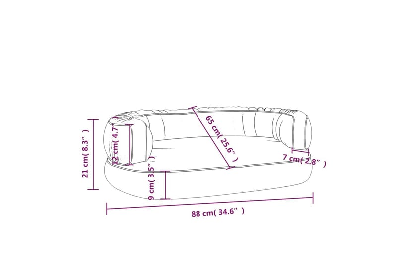 Ergonomisk hundeseng skum mørkeblå 88x65 cm kunstig skinn - Blå - Sport & fritid - Til dyrene - For hund - Hundemøbler
