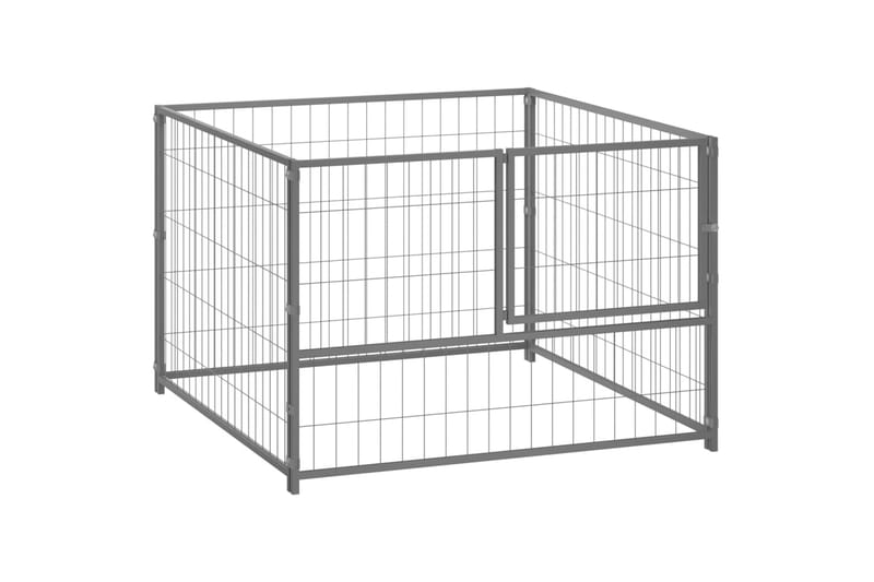 Hundebur sølv 100x100x70 cm stål - Silver - Sport & fritid - Til dyrene - For hund - Hundemøbler