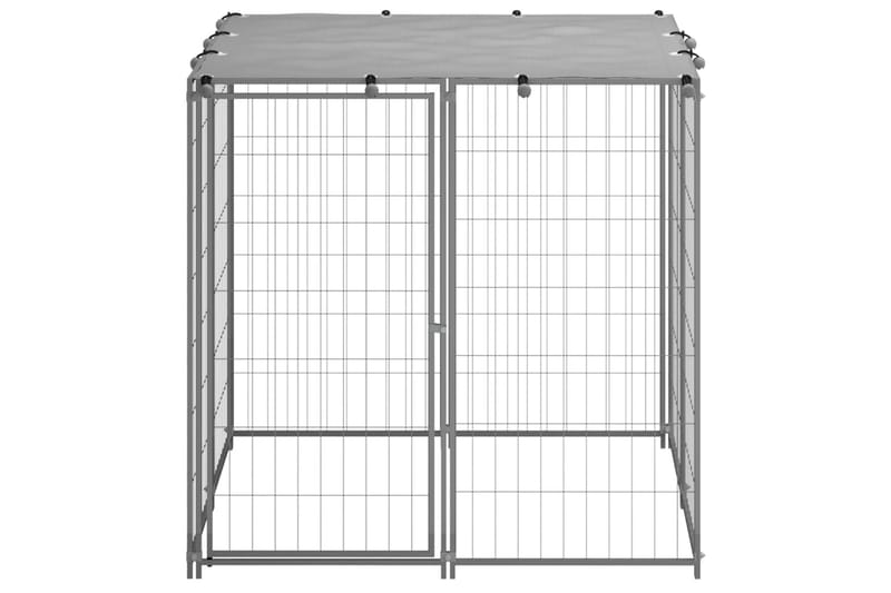 Hundebur sølv 110x110x110 cm stål - Silver - Sport & fritid - Til dyrene - For hund - Hundemøbler