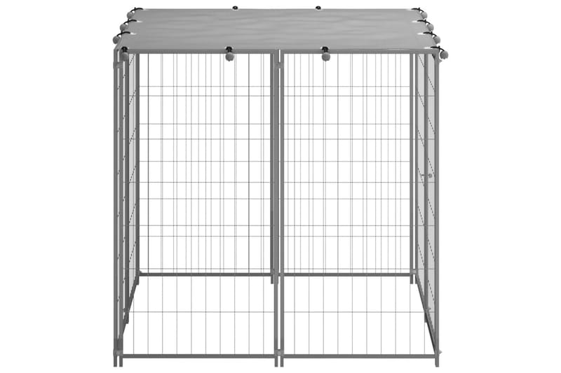 Hundebur sølv 110x110x110 cm stål - Silver - Sport & fritid - Til dyrene - For hund - Hundemøbler