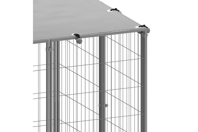 Hundebur sølv 330x110x110 cm stål - Silver - Sport & fritid - Til dyrene - For hund - Hundemøbler