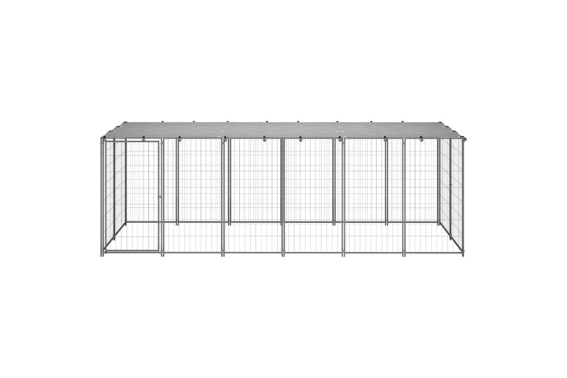 Hundebur sølv 330x110x110 cm stål - Silver - Sport & fritid - Til dyrene - For hund - Hundemøbler