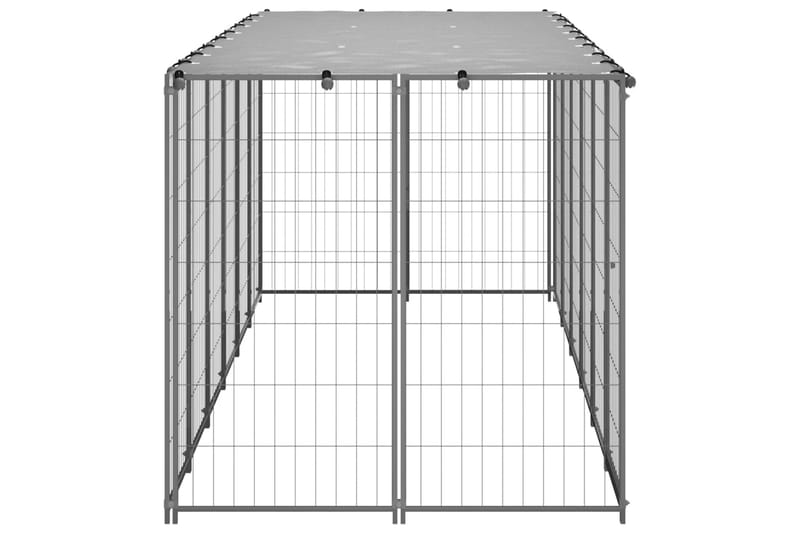 Hundebur sølv 330x110x110 cm stål - Silver - Sport & fritid - Til dyrene - For hund - Hundemøbler