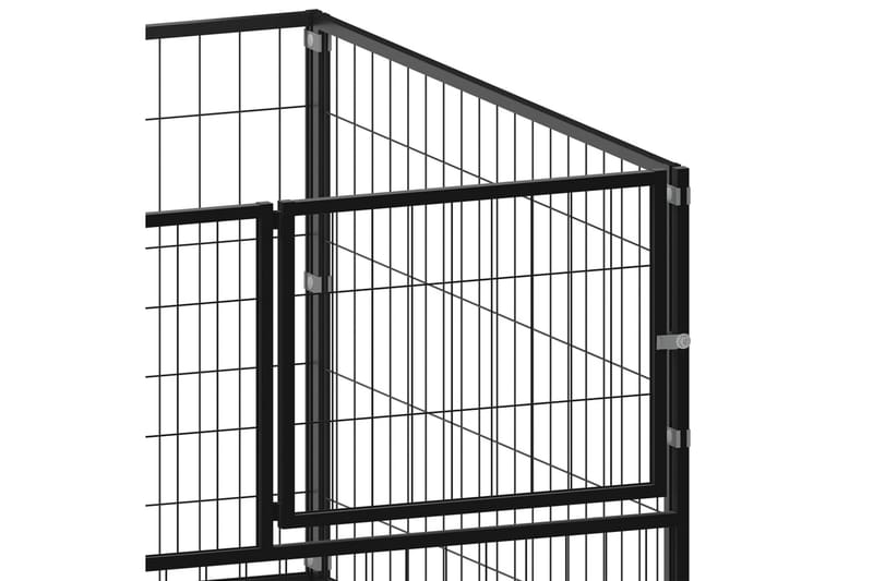 Hundebur svart 100x100x70 cm stål - Svart - Sport & fritid - Til dyrene - For hund - Hundemøbler