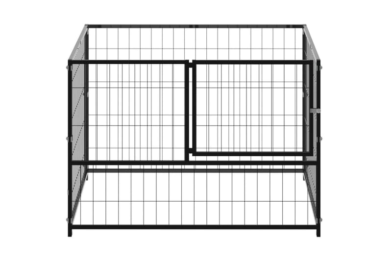 Hundebur svart 100x100x70 cm stål - Svart - Sport & fritid - Til dyrene - For hund - Hundemøbler
