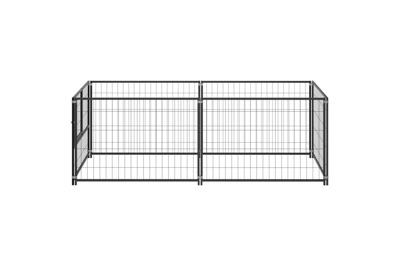 Hundebur svart 200x100x70 cm stål - Svart - Sport & fritid - Til dyrene - For hund - Hundemøbler