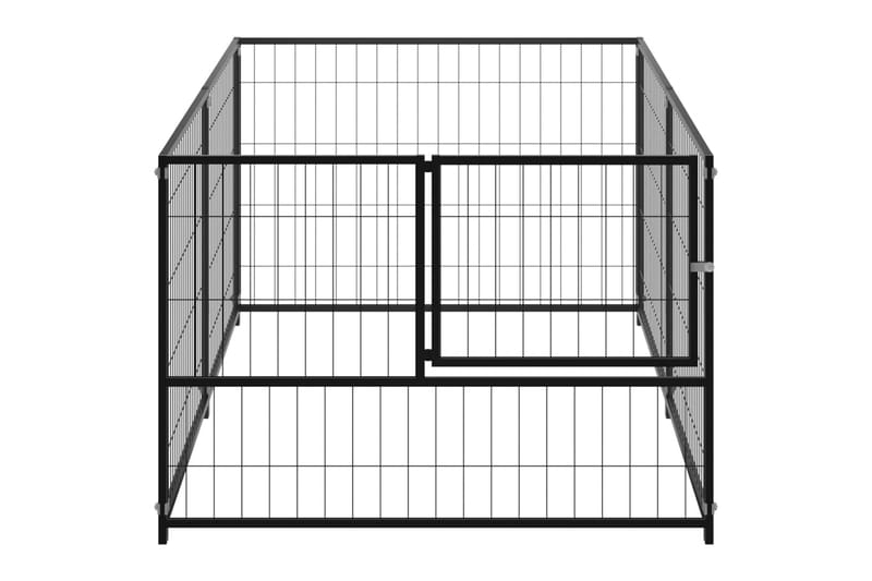 Hundebur svart 200x100x70 cm stål - Svart - Sport & fritid - Til dyrene - For hund - Hundemøbler