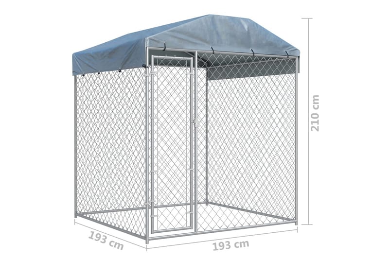 Hundegård med baldakintak 193x193x225 cm - Sport & fritid - Til dyrene - For hund - Hundemøbler