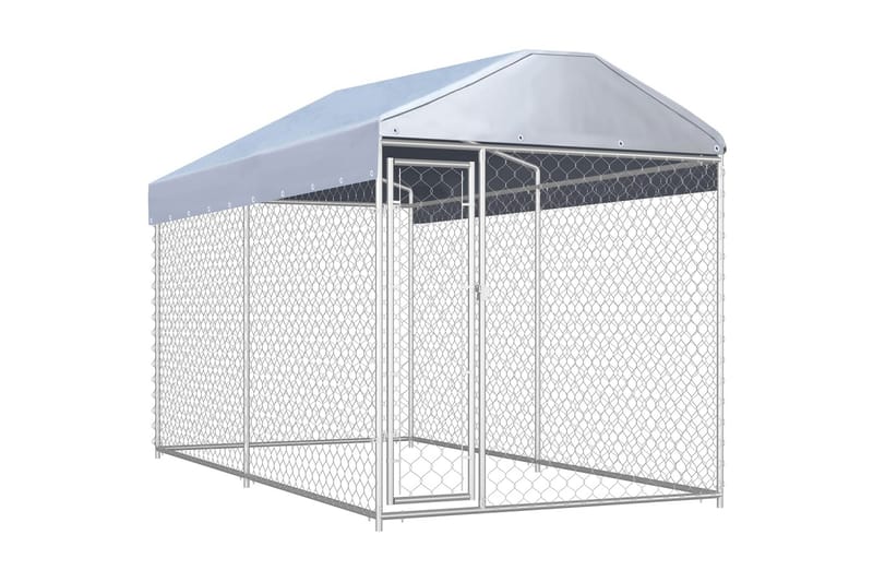 Hundegård med baldakintak 382x192x225 cm - Sport & fritid - Til dyrene - For hund - Hundemøbler