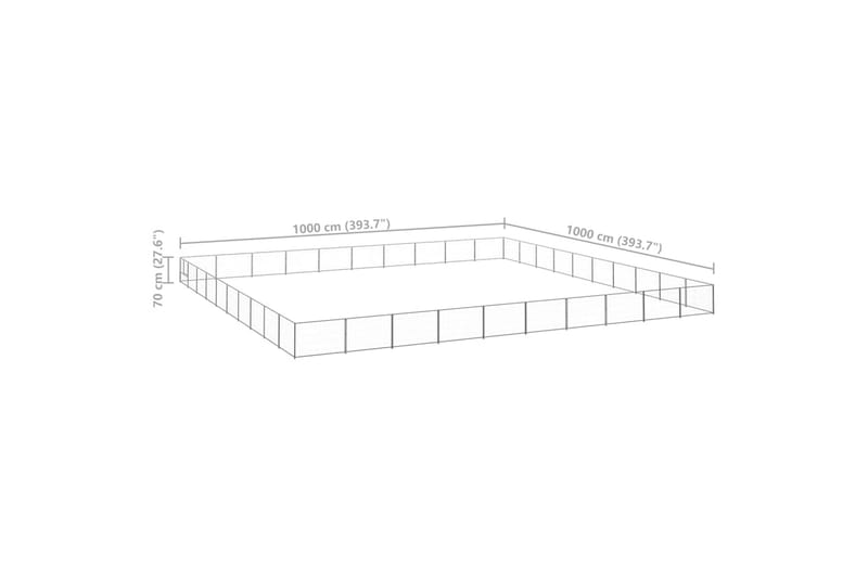 Hundegård sølv 100 m² stål - Silver - Sport & fritid - Til dyrene - For hund - Hundemøbler