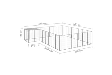Hundegård sølv 15,73 m² stål - Silver - Sport & fritid - Til dyrene - For hund - Hundemøbler