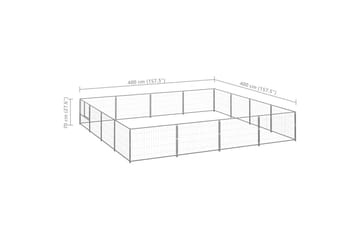 Hundegård sølv 16 m² stål - Silver - Sport & fritid - Til dyrene - For hund - Hundemøbler