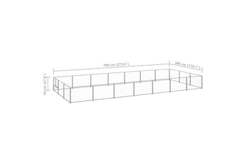 Hundegård sølv 21 m² stål - Silver - Sport & fritid - Til dyrene - For hund - Hundemøbler