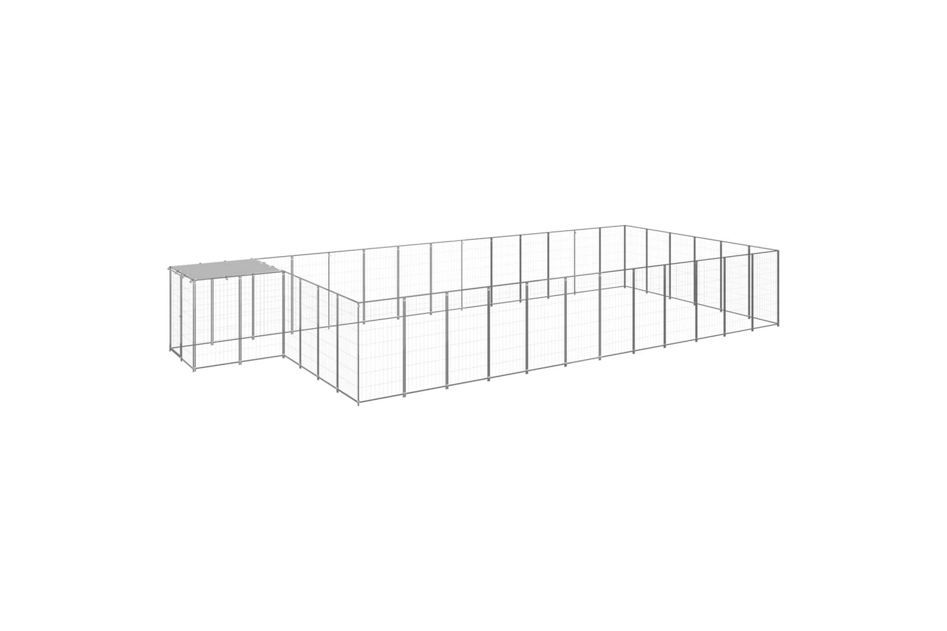 Hundegård sølv 22,99 m² stål - Silver - Sport & fritid - Til dyrene - For hund - Hundemøbler