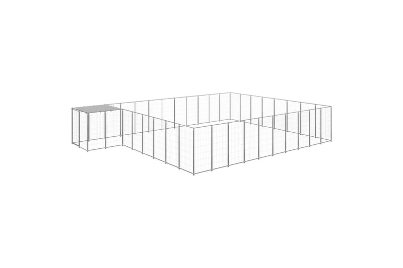Hundegård sølv 25,41 m² stål - Silver - Sport & fritid - Til dyrene - For hund - Hundemøbler