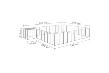 Hundegård sølv 25,41 m² stål - Silver - Sport & fritid - Til dyrene - For hund - Hundemøbler