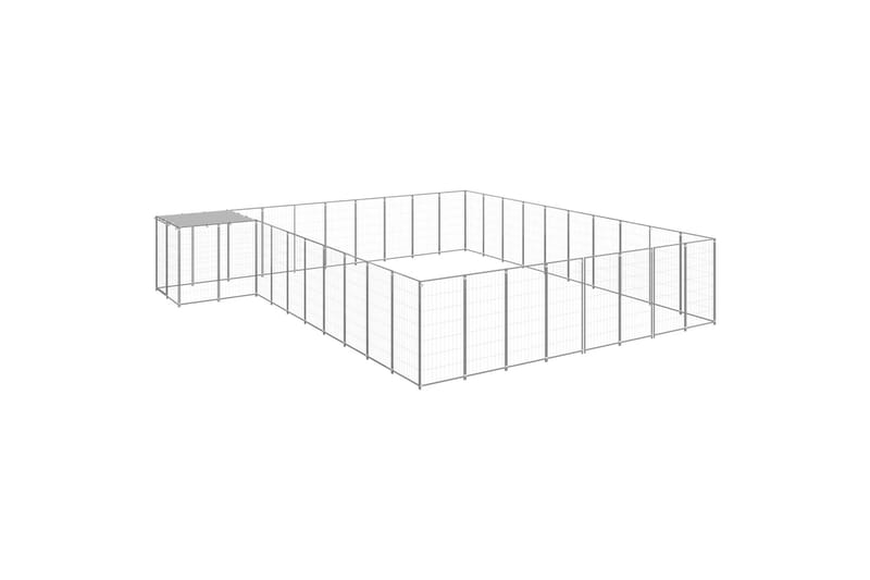 Hundegård sølv 25,41 m² stål - Silver - Sport & fritid - Til dyrene - For hund - Hundemøbler