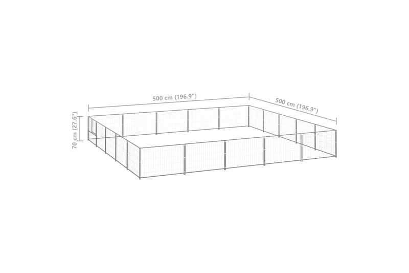 Hundegård sølv 25 m² stål - Silver - Sport & fritid - Til dyrene - For hund - Hundemøbler