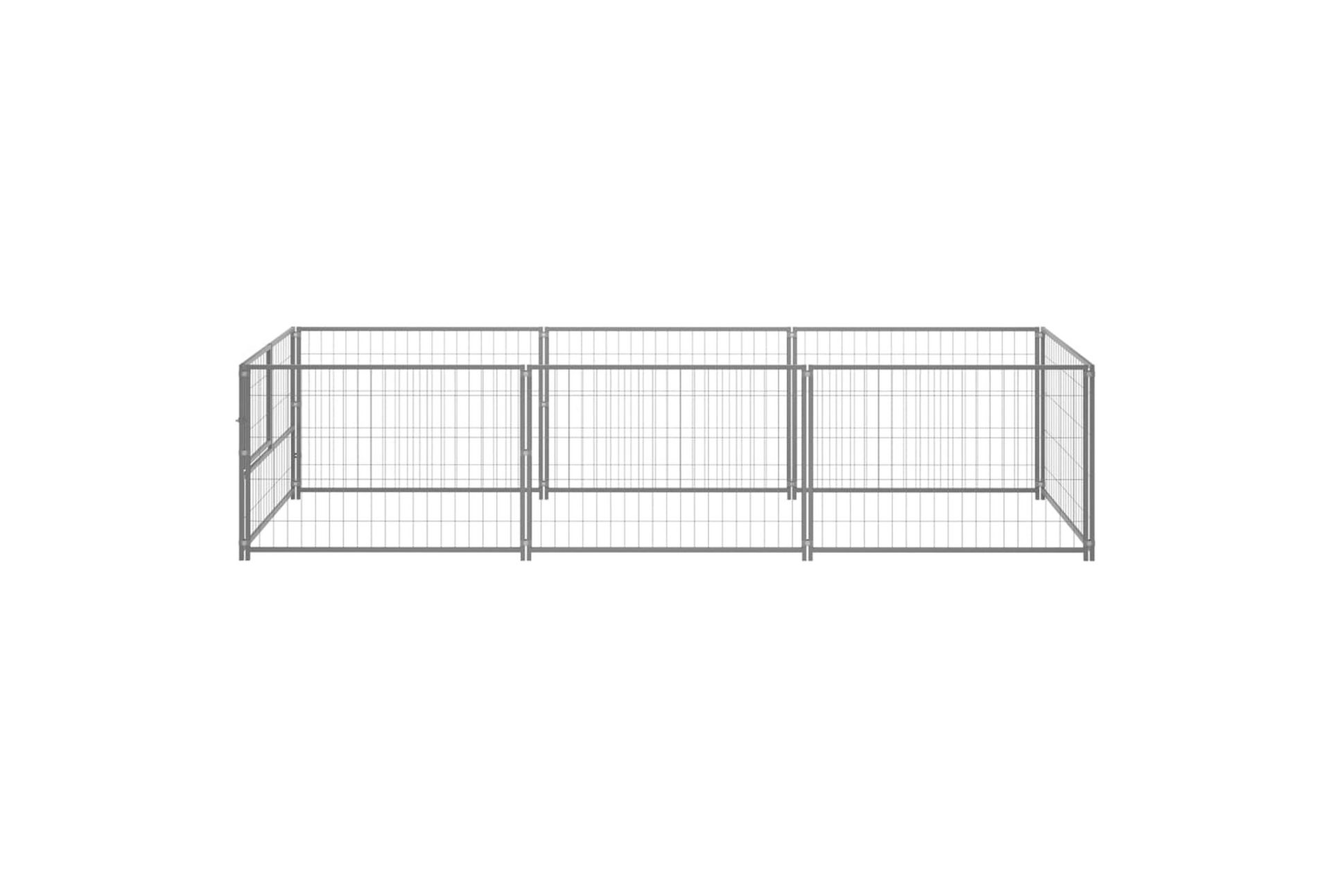 Hundegård sølv 3 m² stål - Silver - Sport & fritid - Til dyrene - For hund - Hundemøbler