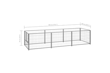 Hundegård sølv 3 m² stål - Silver - Sport & fritid - Til dyrene - For hund - Hundemøbler