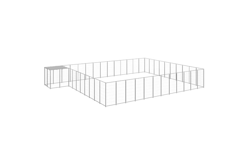 Hundegård sølv 37,51 m² stål - Silver - Sport & fritid - Til dyrene - For hund - Hundemøbler